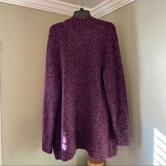 Purple oversized cardigan sweater - Picture 2 of 4